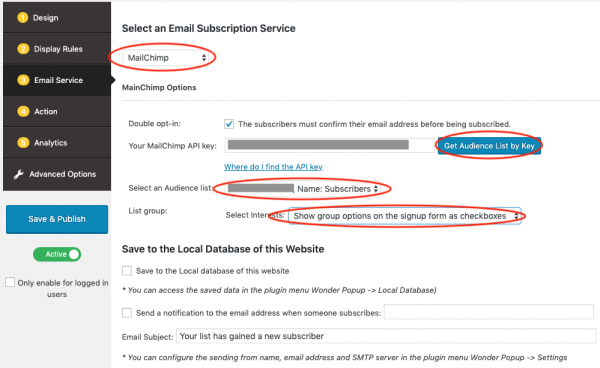 wordpress mailchimp email popup